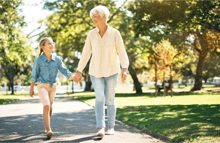 Patient with anemia due to CKD walking with a loved one